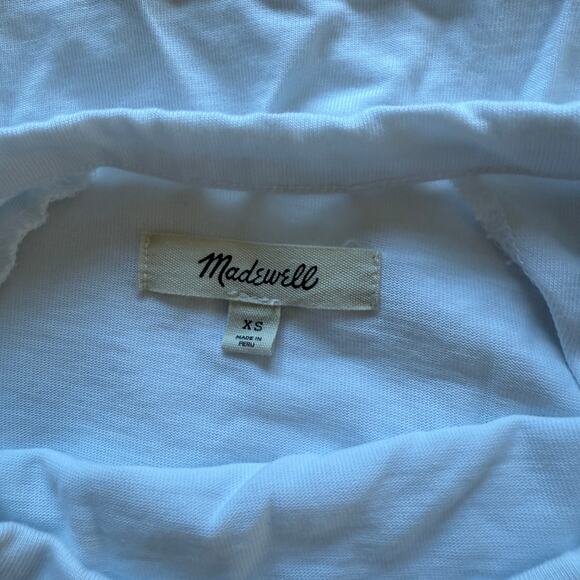 madewell structured muscle tee eyelet white nr246 women size x-small xs - Picture 7 of 9